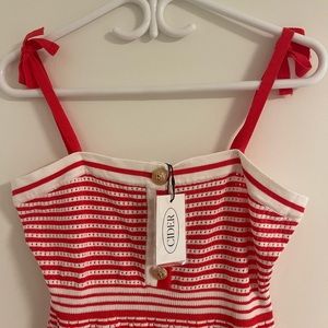 CIDER - XL - Red/White Striped Dress